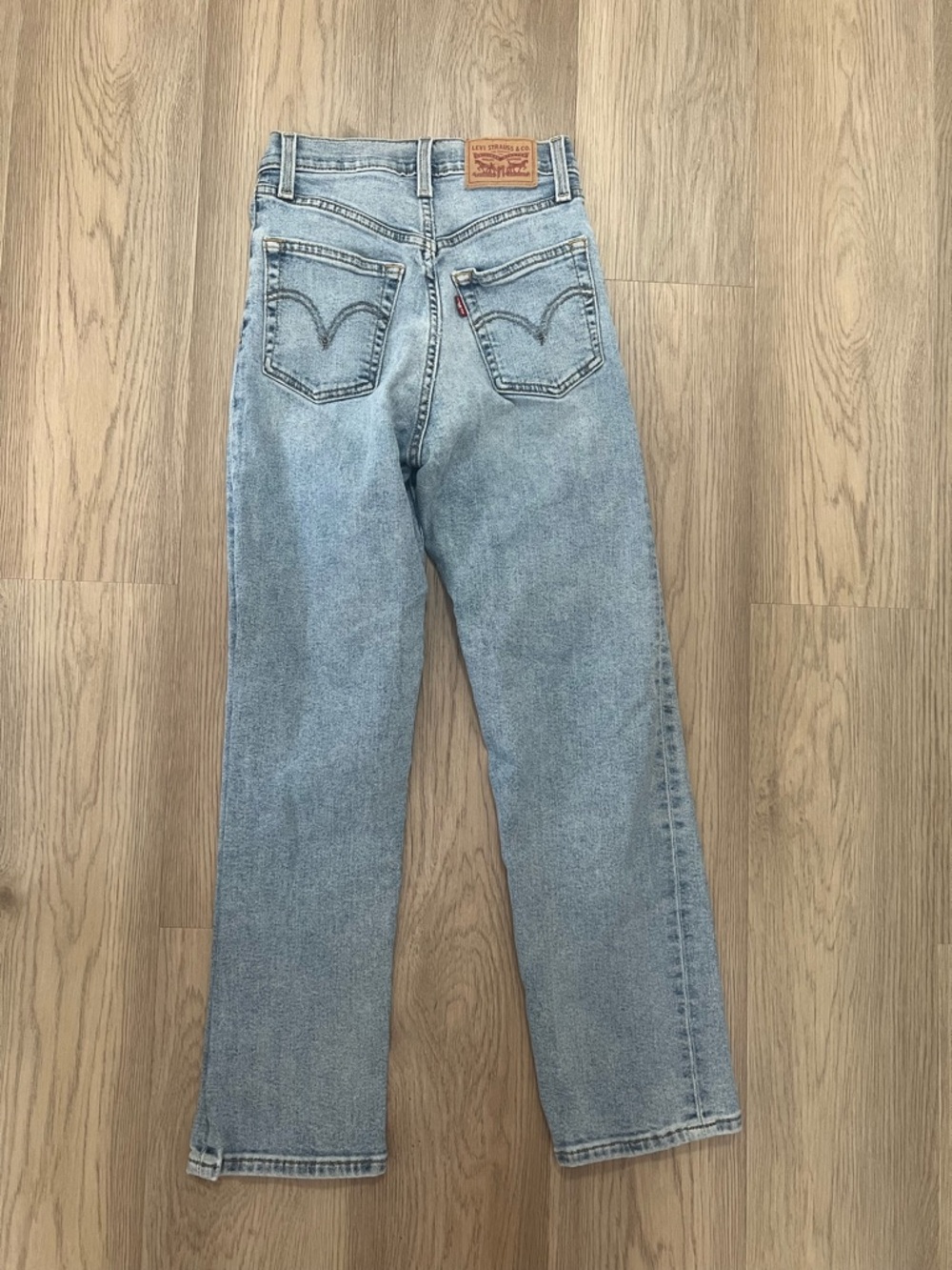 Levi’s Ribcage Straight Jeans Light Wash Button Fly High Rise Wonen’s 24 - Picture 10 of 12